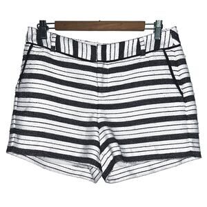 ELLE Black & White Striped Lined Knit Shorts Women's Size 6